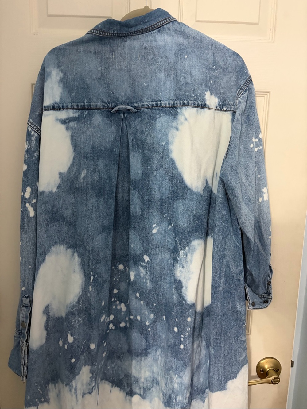 We The Free Light Blue and White Tie-Dye Mini Dress - Picture 4 of 5